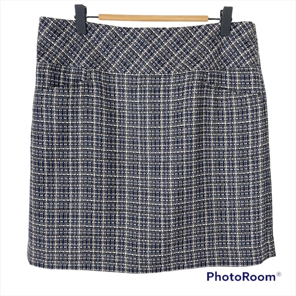 LOFT Multi-color Tweed Zip Up Mini Skirt Size:  6